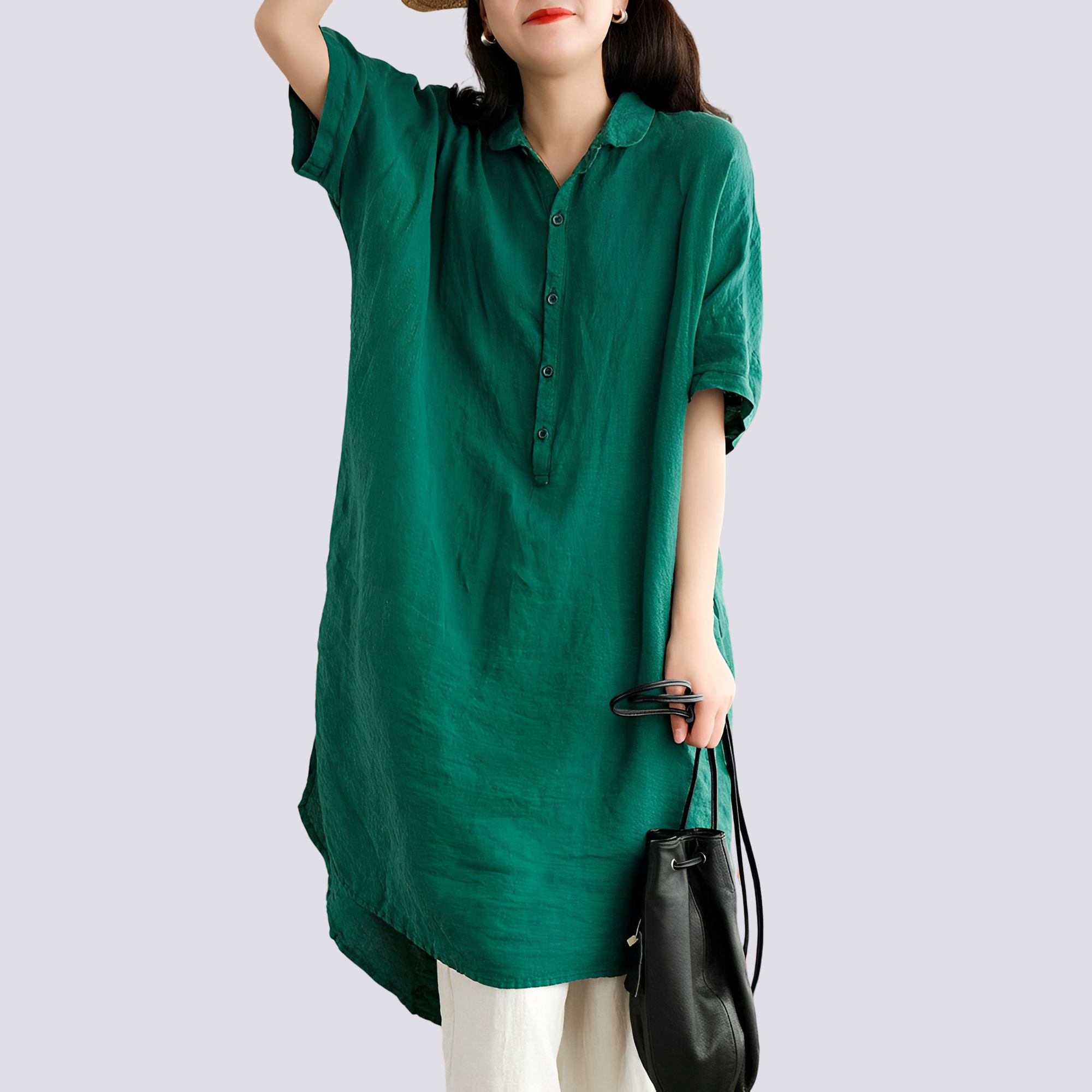 Deborah - Bequemes, leger geschnittenes Damen-Hemdkleid