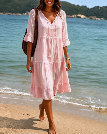 Lorraine - Schickes Midikleid mit V-Ausschnitt