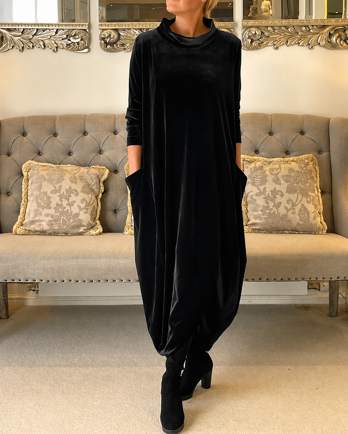 Zalinia - Kleid mit stilvollem Rundhalsausschnitt