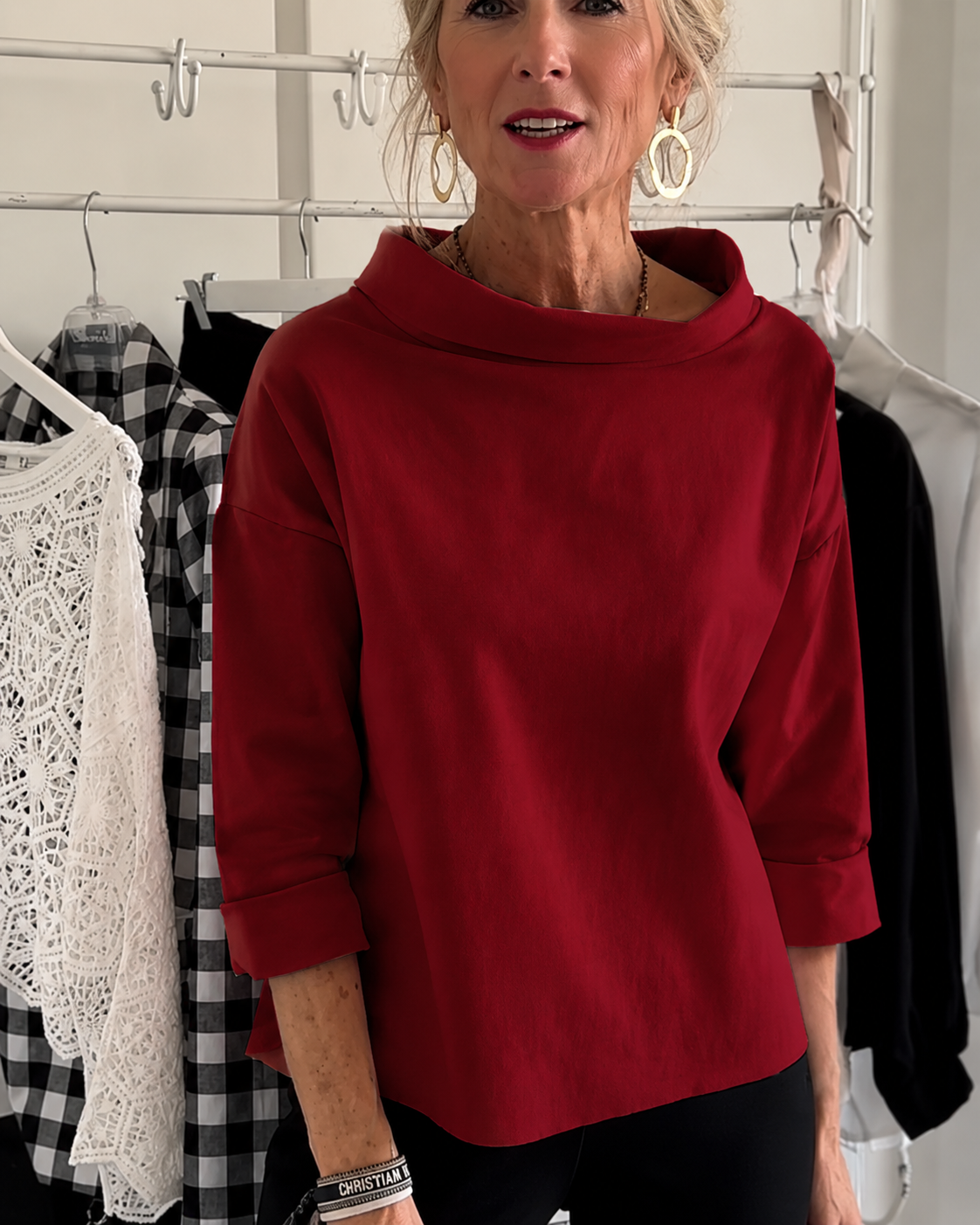Elone - Elegante weite Bluse mit Kragen