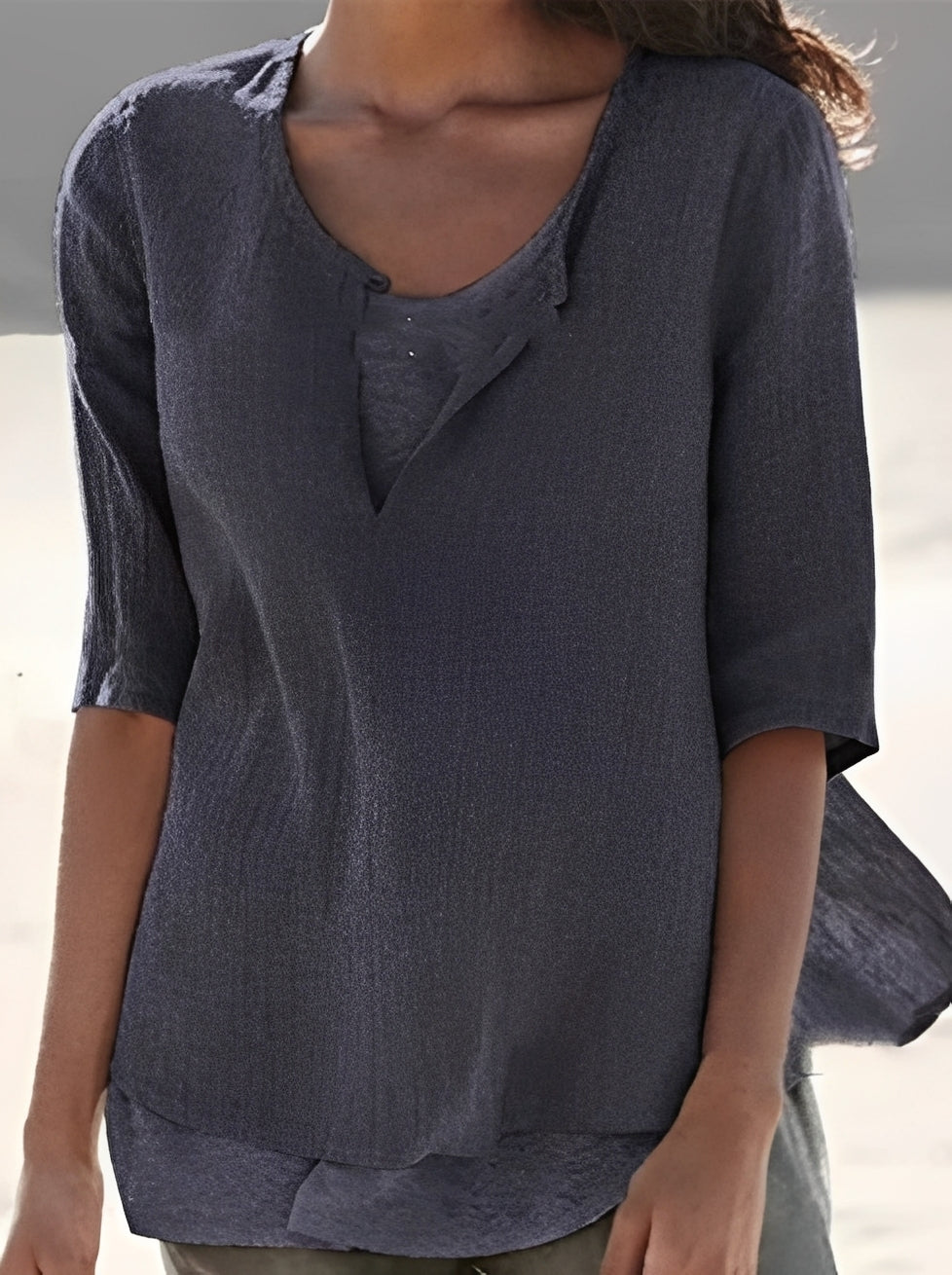 Shania - Stilvolle Bluse im Lagenlook für Damen