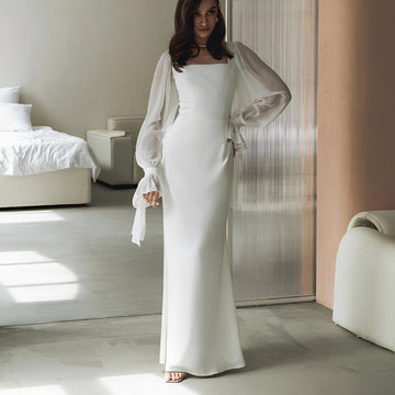 Gloria - Damen Maxikleid mit langen Ärmeln in elegantem Stil