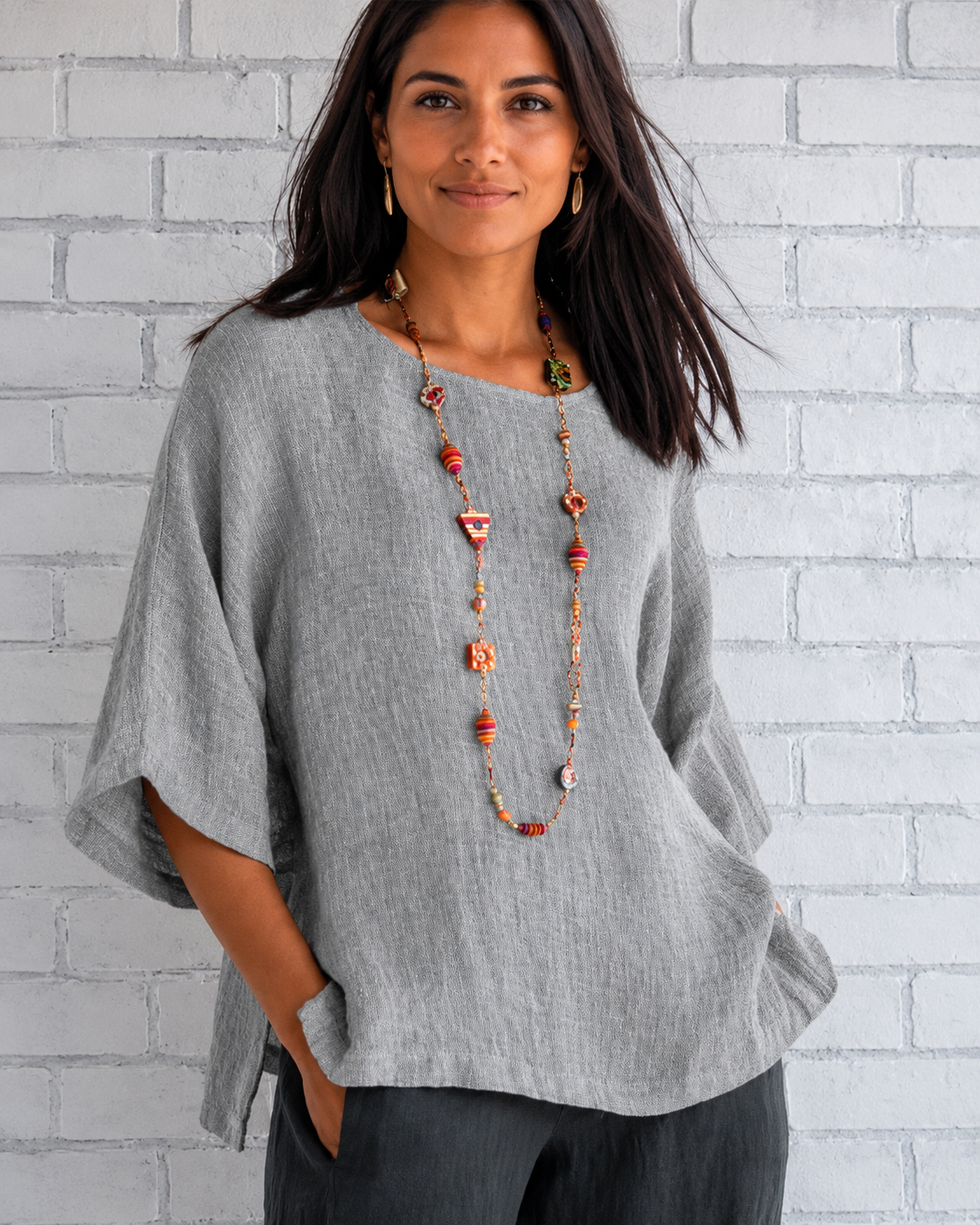 Natalina - Schicke Rundhalsbluse