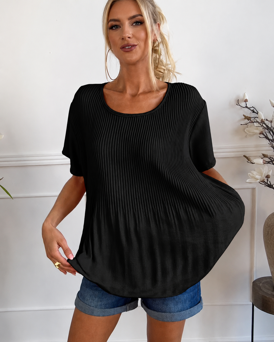 Rainelda - Elegante Plissee-Bluse