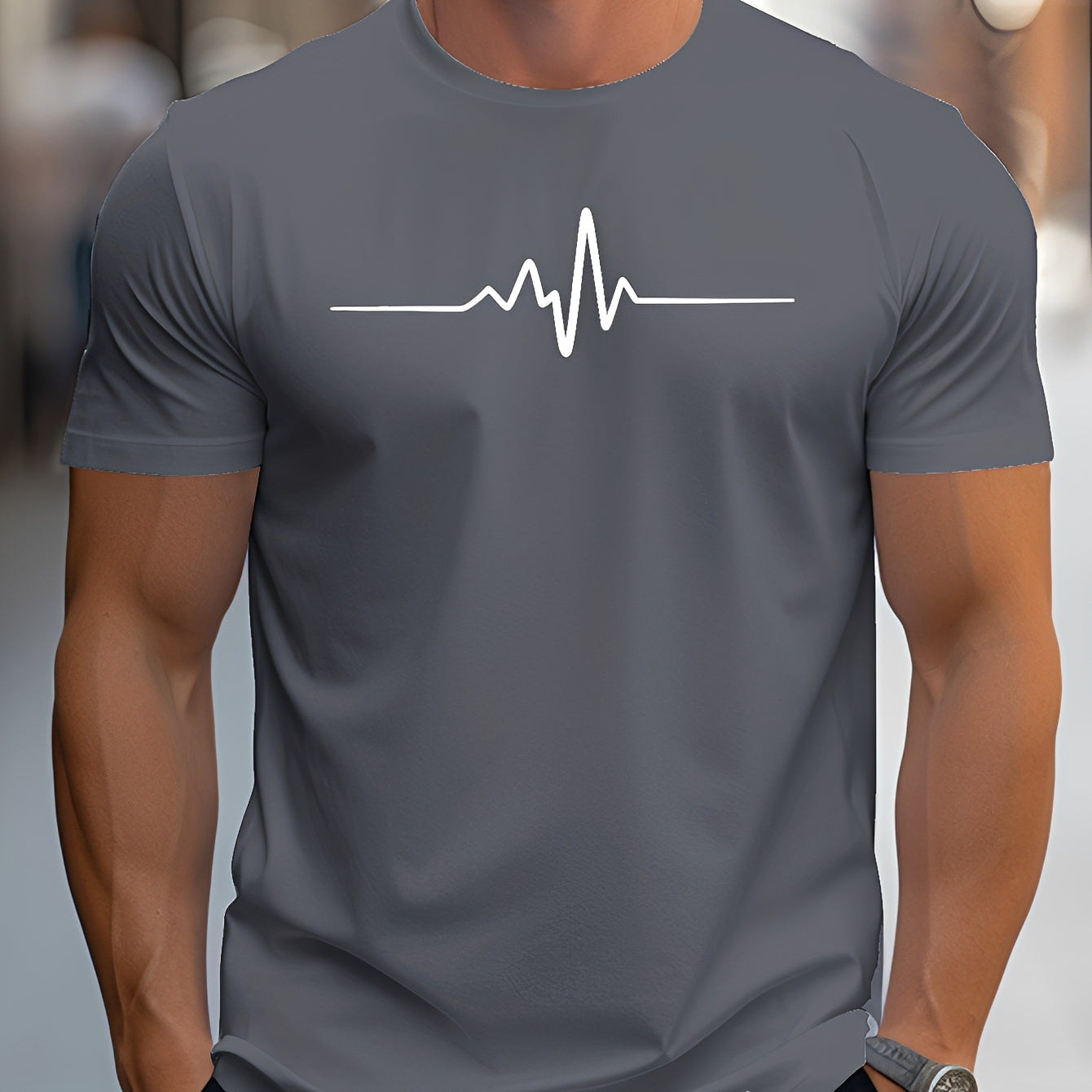 Russell - Eng anliegendes bedrucktes T-Shirt für Männer