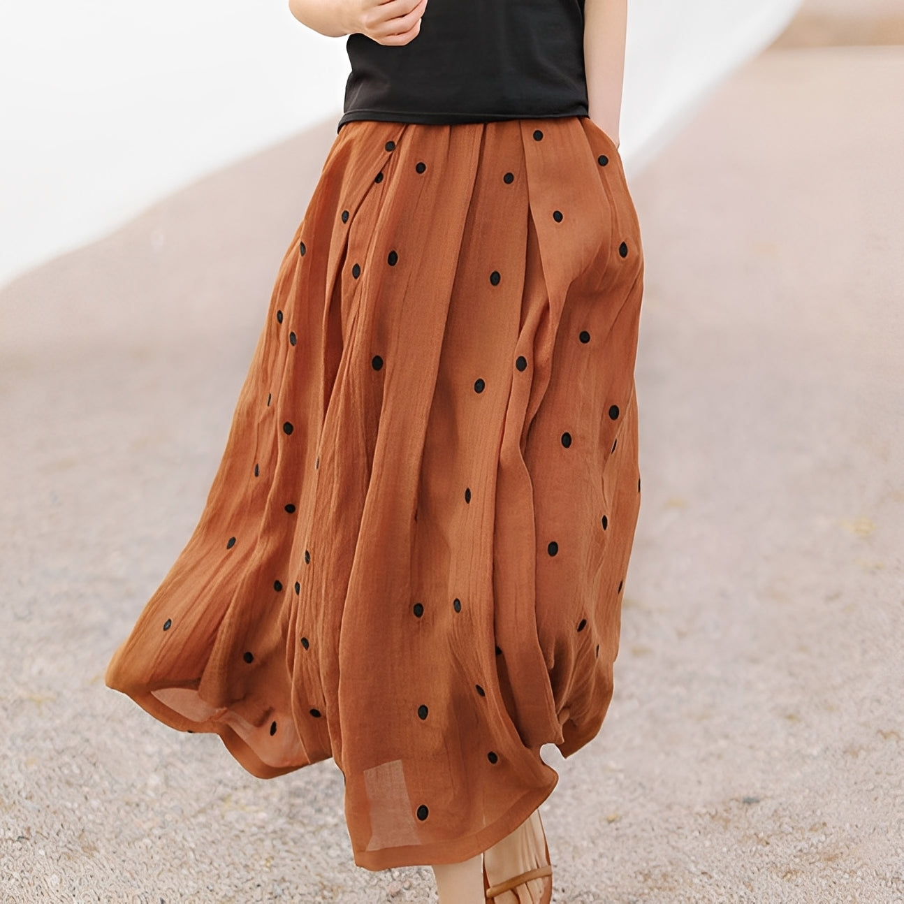 Thea - Lockerer Rock mit Polka-Dots für Damen