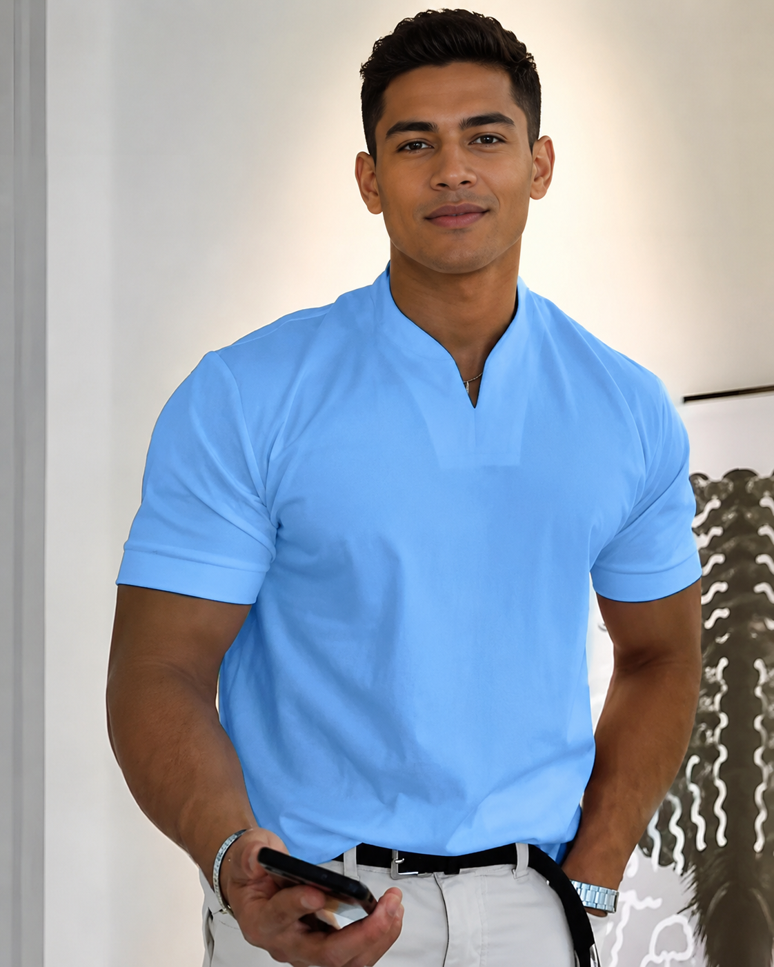 Cédric - Lockeres V-Ausschnitt-Shirt