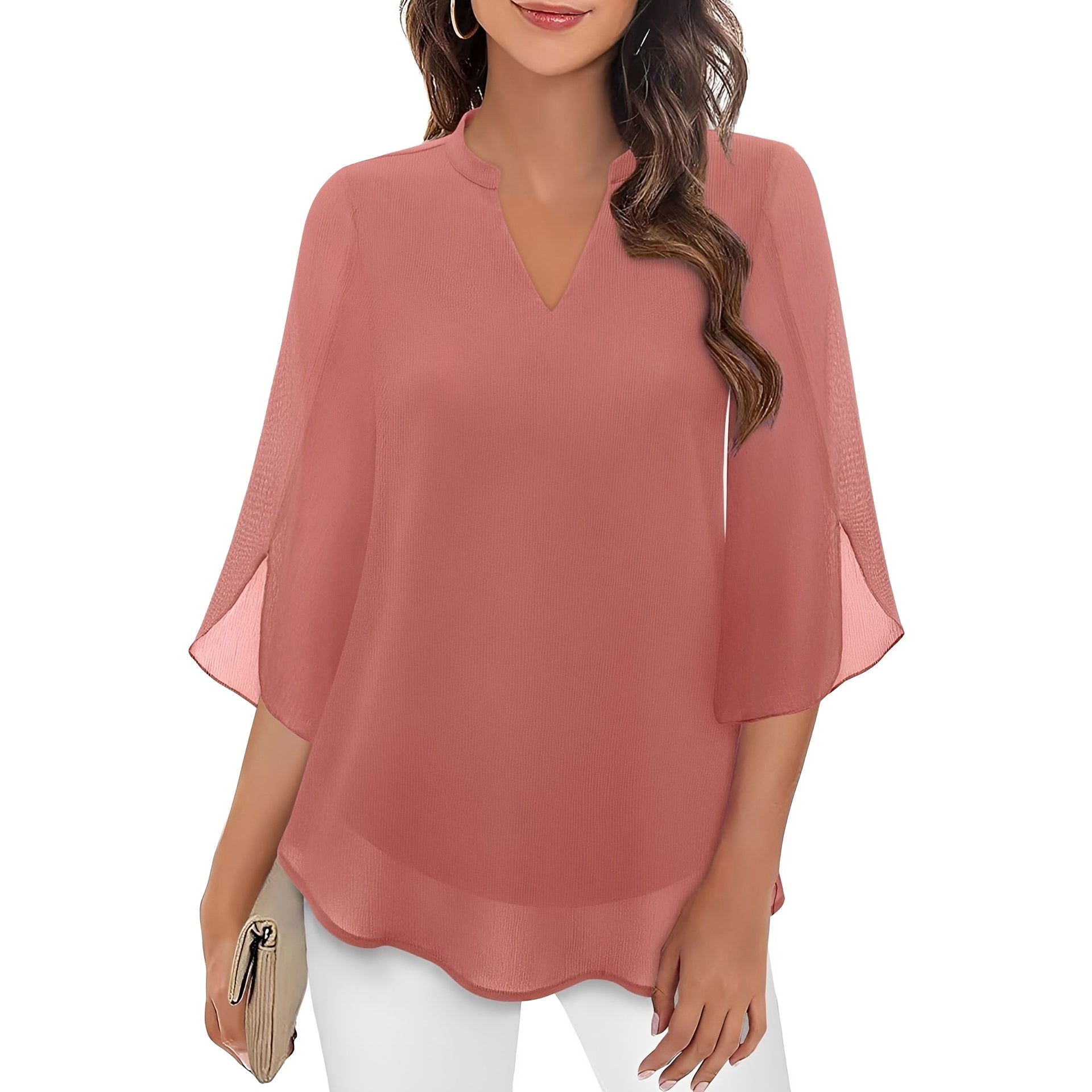 Vanessa - Locker geschnittene Bluse mit V-Ausschnitt für Damen