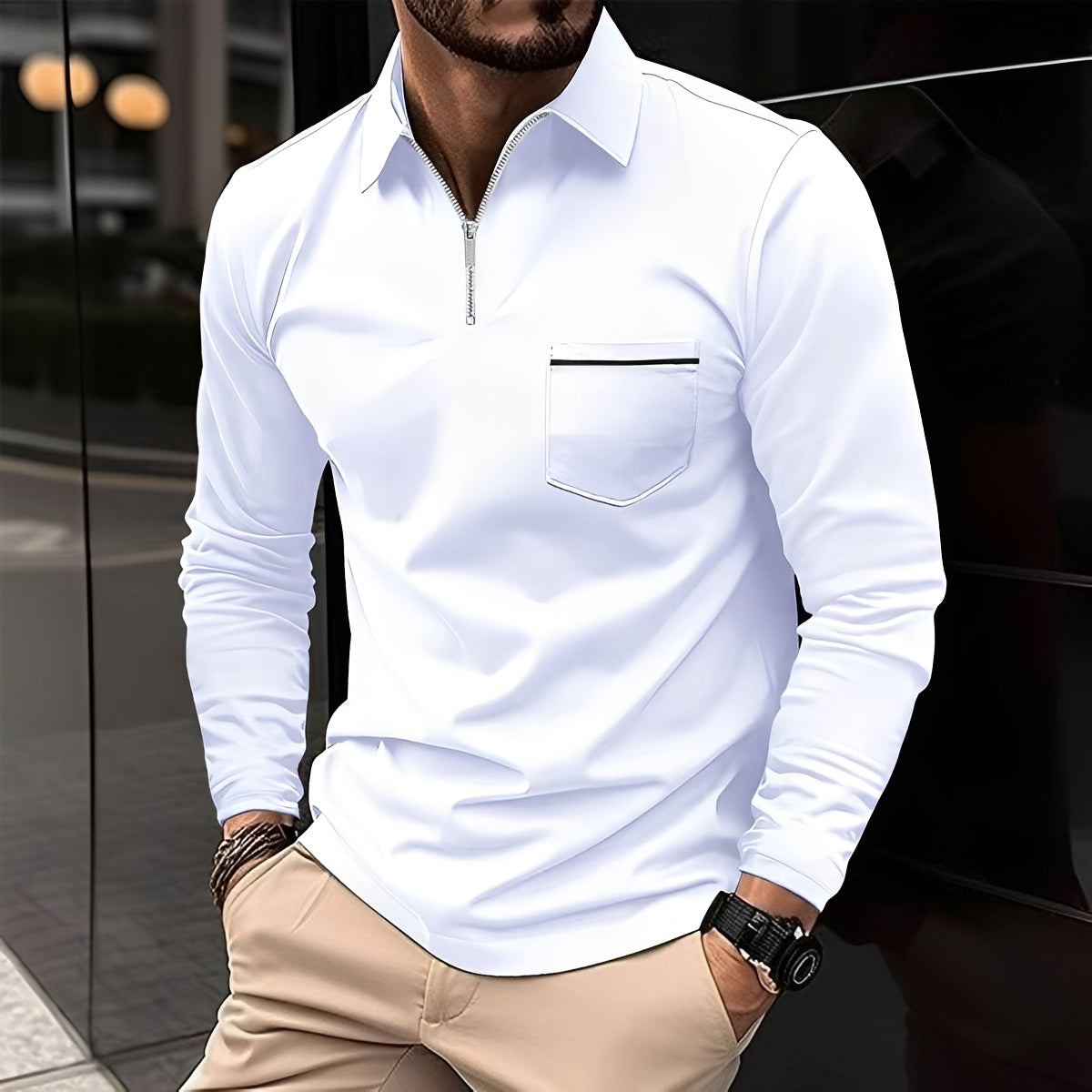 Jackson - Herren Langarm-Poloshirt - für den Alltag