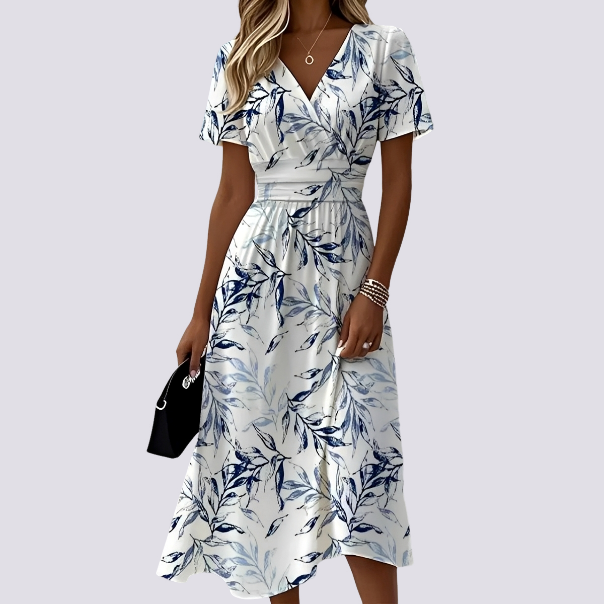 Peggy - Midikleid mit kurzen Ärmeln
