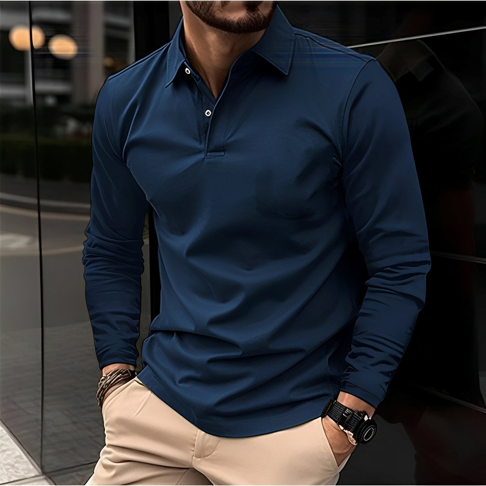 Conner – Herren-Poloshirt mit langen Ärmeln – Lässig & bequem