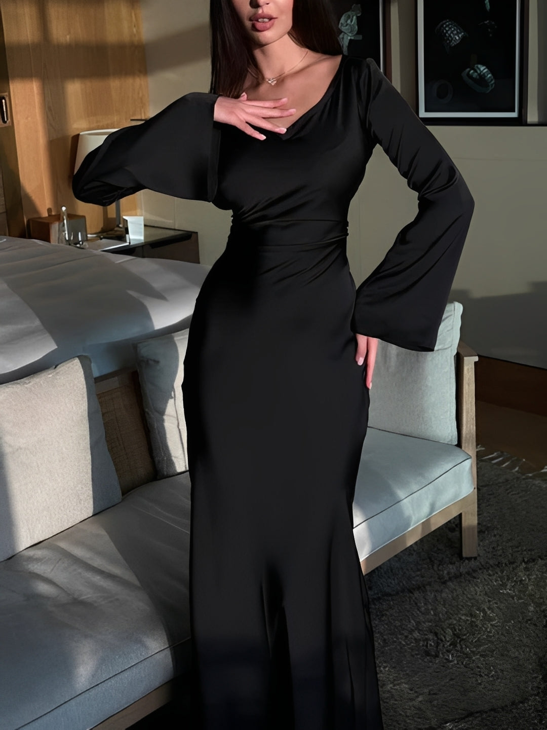 Josie - Komfortables Langarmkleid