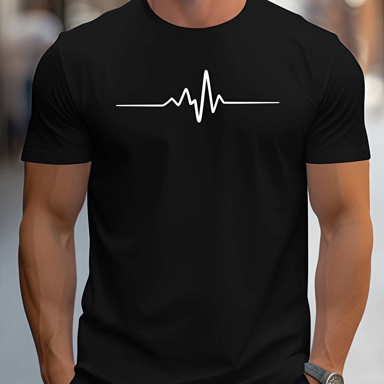 Russell - Eng anliegendes bedrucktes T-Shirt für Männer