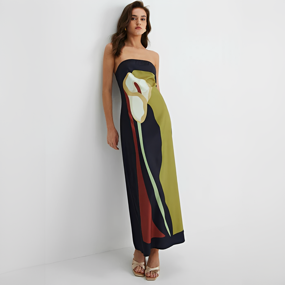 Delaney - Elegantes Kleid mit floraler Musterung und Tube-Top
