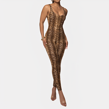 Elaine - Anspruchsvoller Bedruckter Bodycon-Jumpsuit