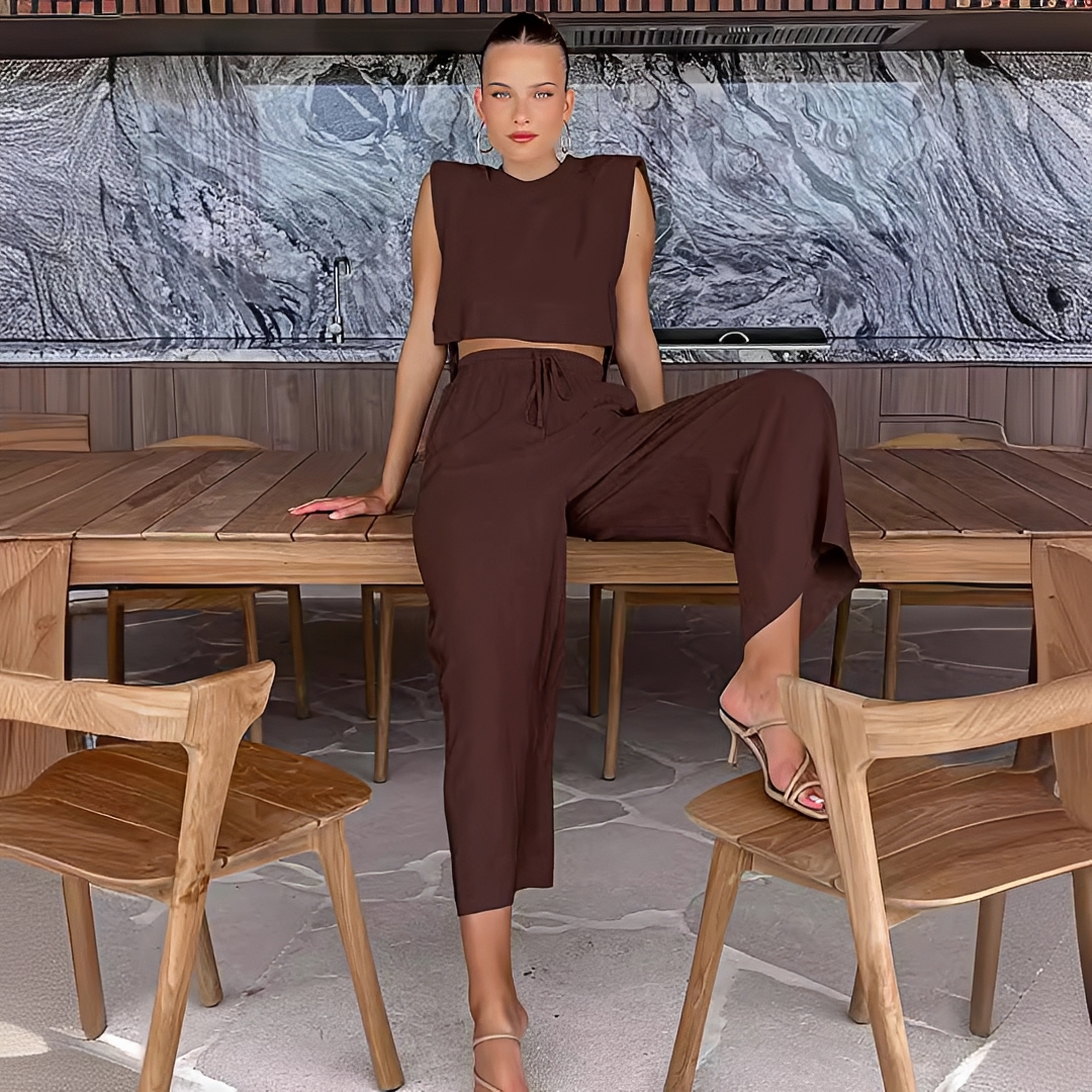 Meavel - Modisches Set aus weiten Hosen und Top