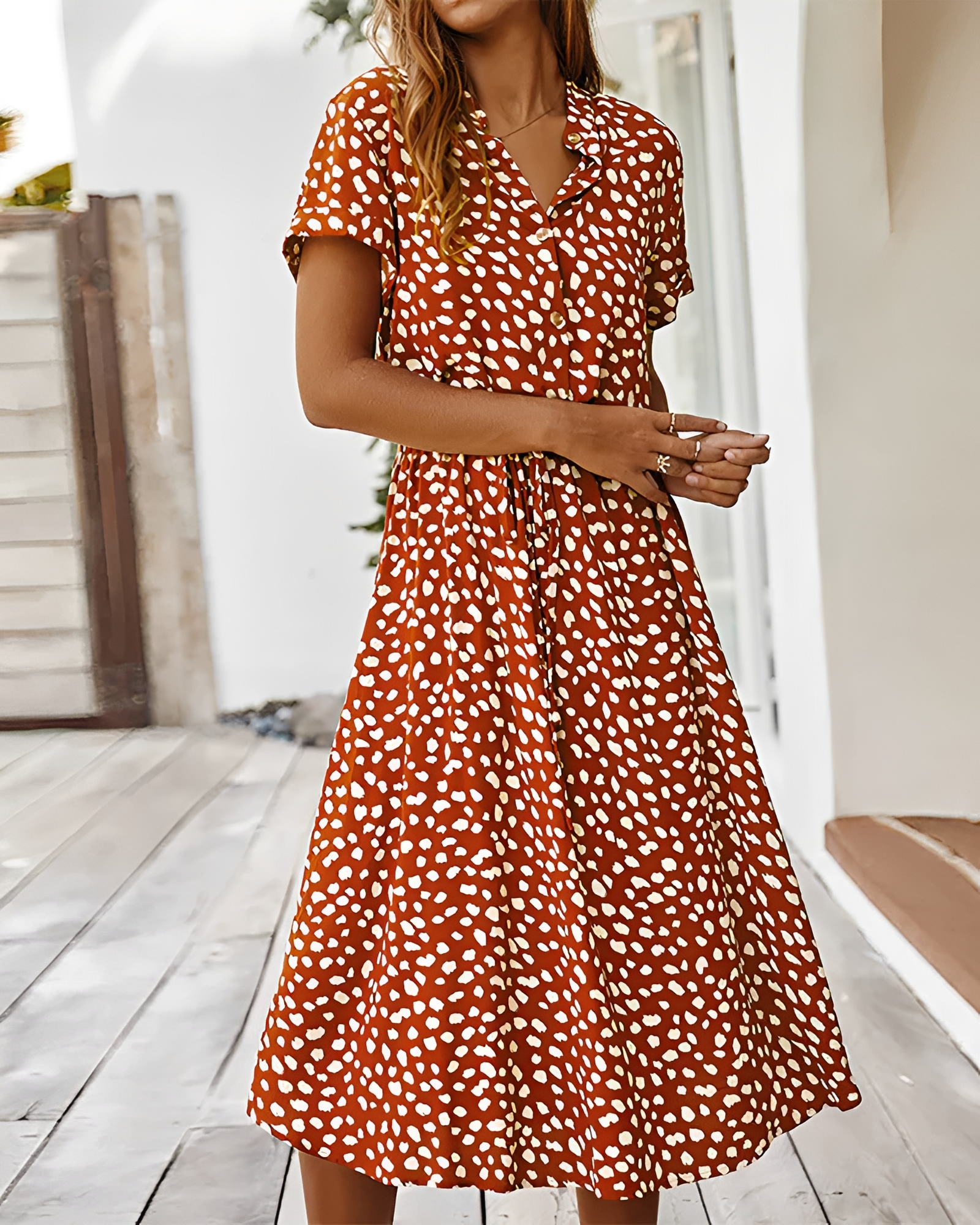 Shannon - Schickes Midikleid mit V-Ausschnitt