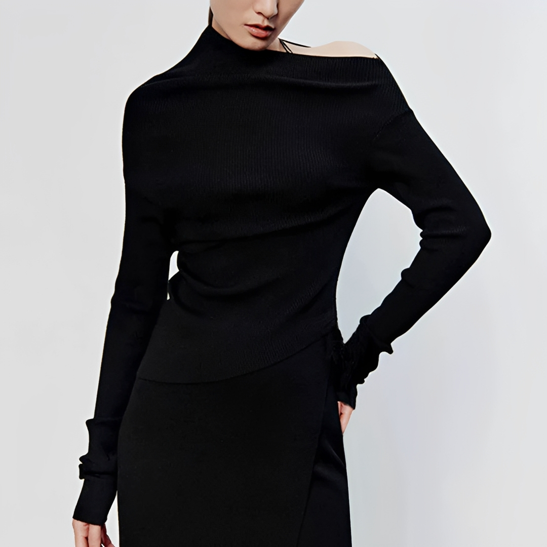 Larissa - Langärmliges Shirt mit asymmetrischem Schnitt