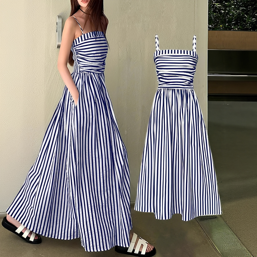 Cindy - Stilvolles gestreiftes Maxikleid