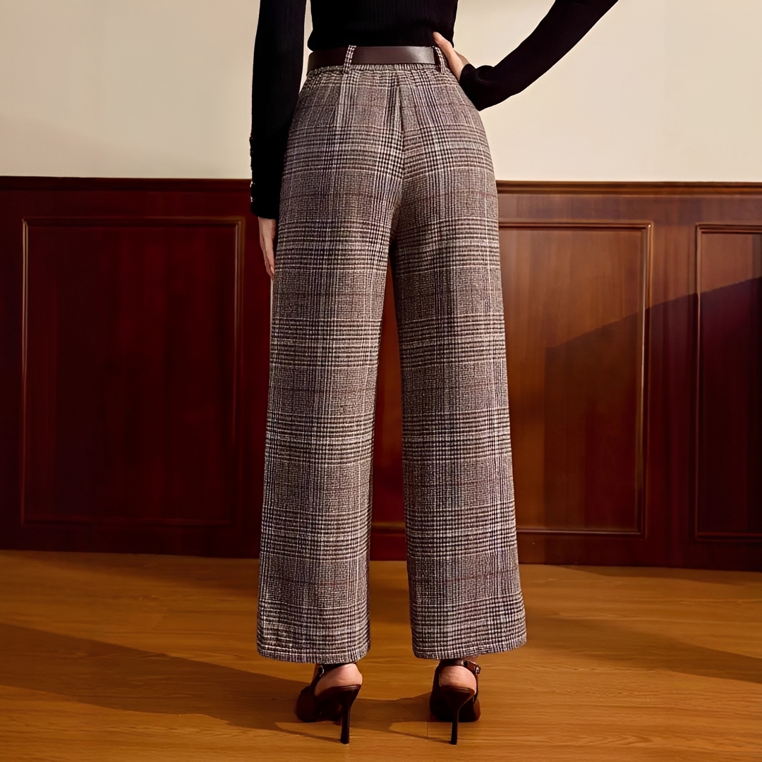 Christabel - Hoch taillierte karierte Hose