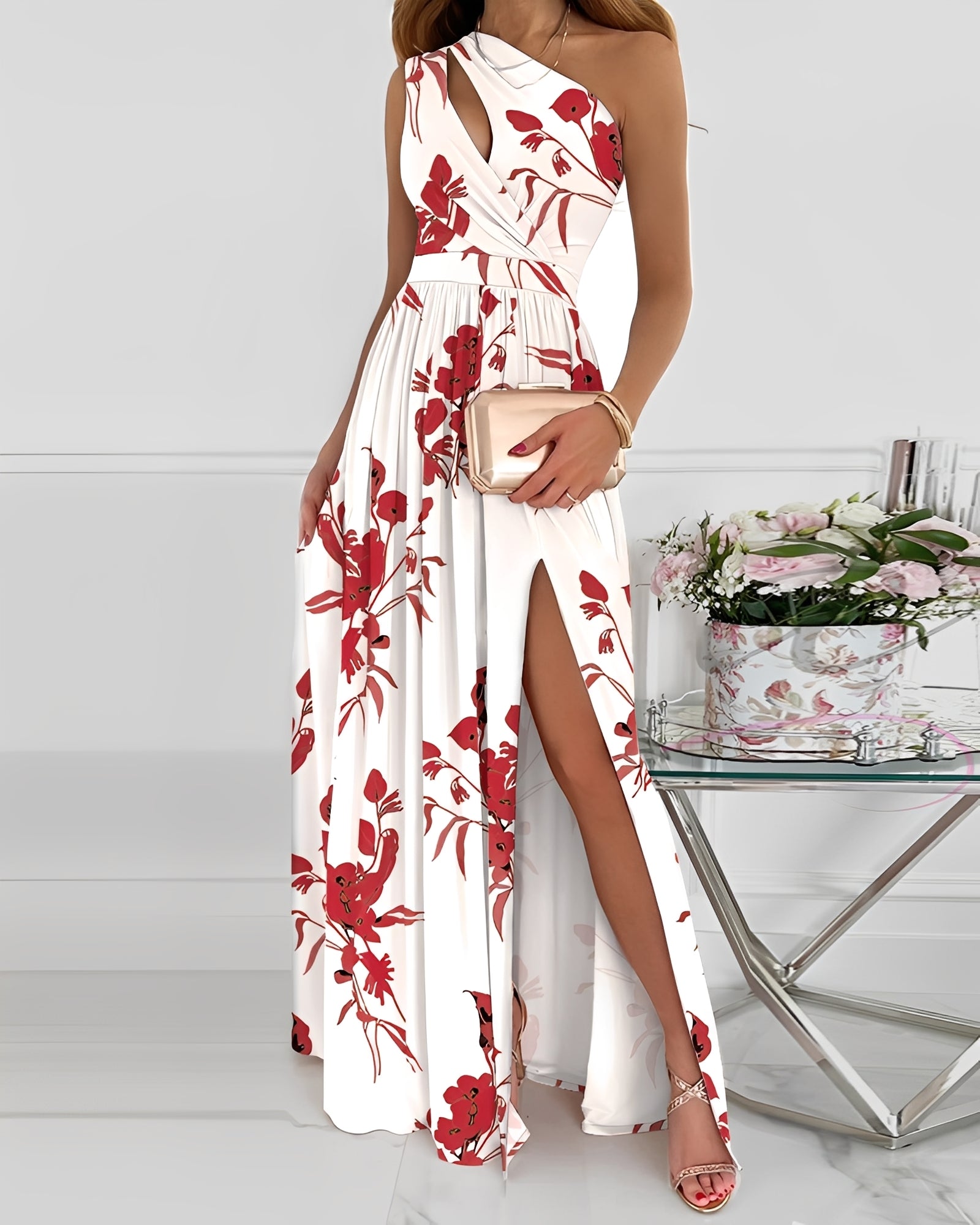 Jasmin - Modernes langes Kleid mit einem Träger für Damen