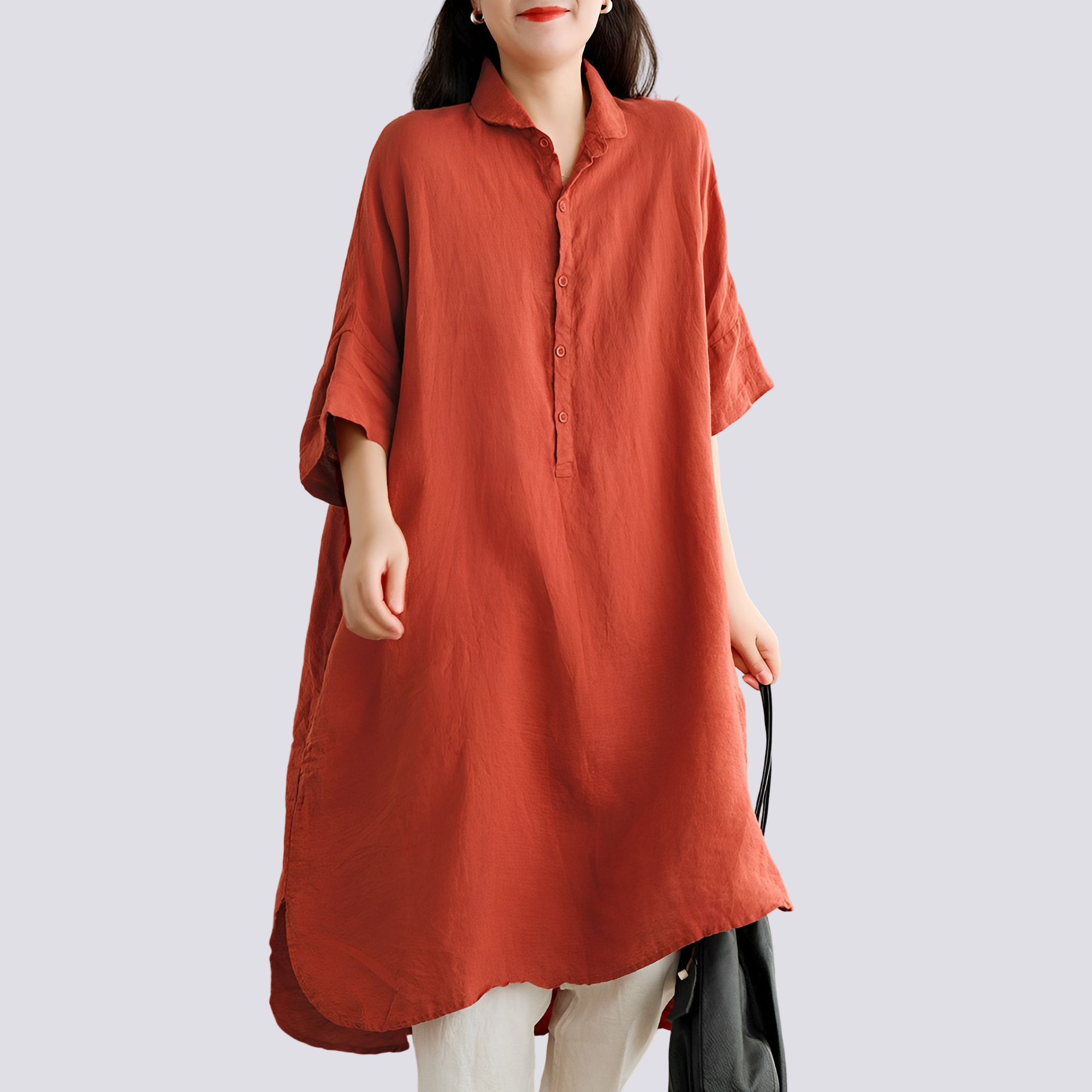 Deborah - Bequemes, leger geschnittenes Damen-Hemdkleid