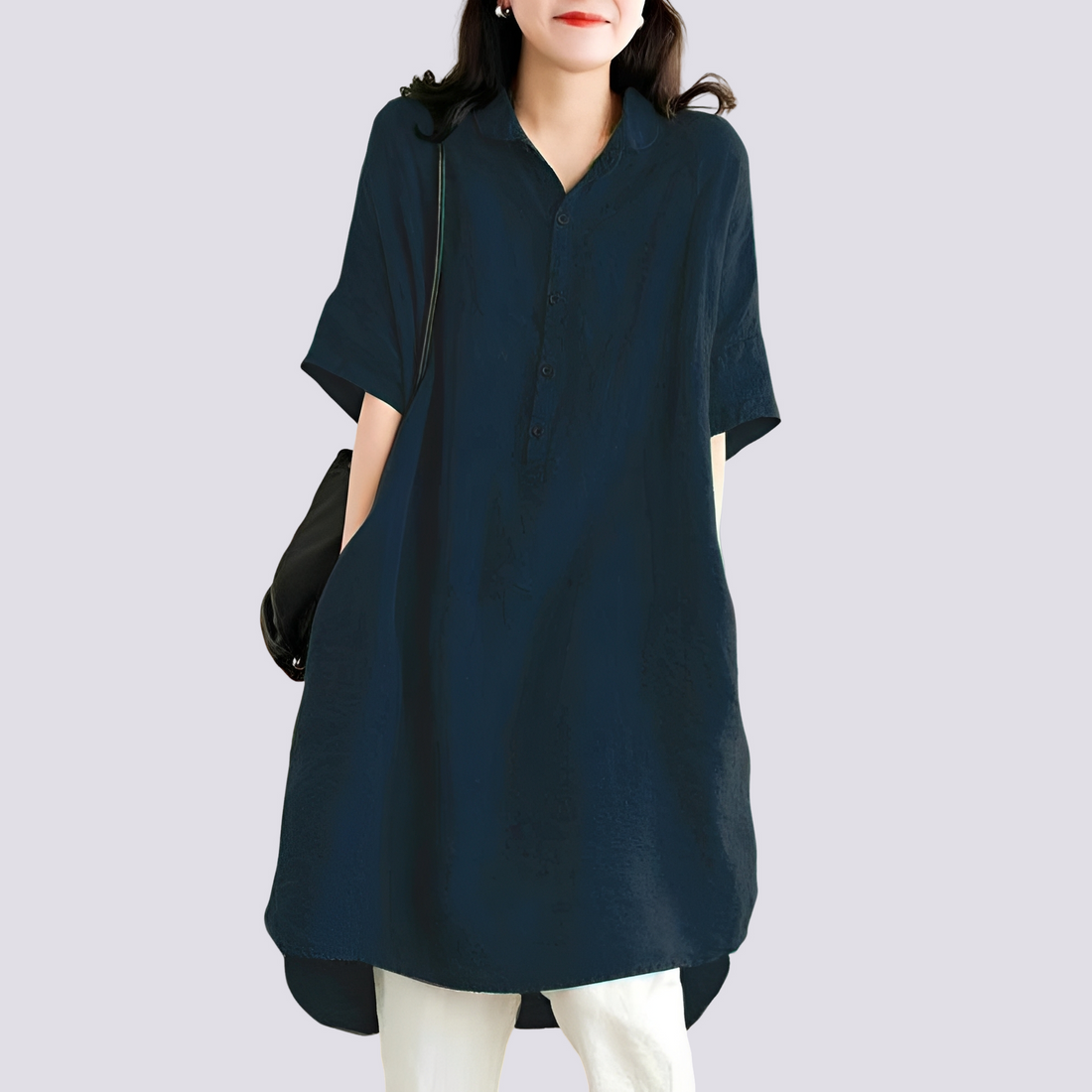 Deborah - Bequemes, leger geschnittenes Damen-Hemdkleid
