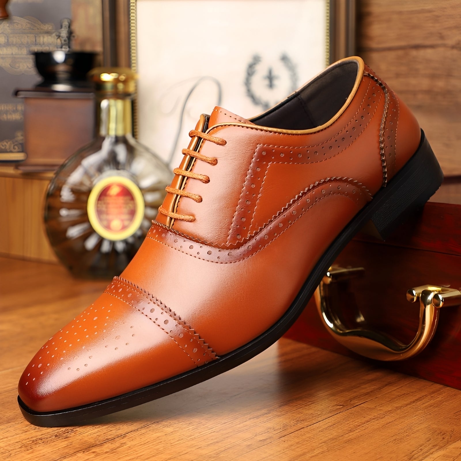 Ronan - Retro-Herrenschuhe mit spitzem Schnitt
