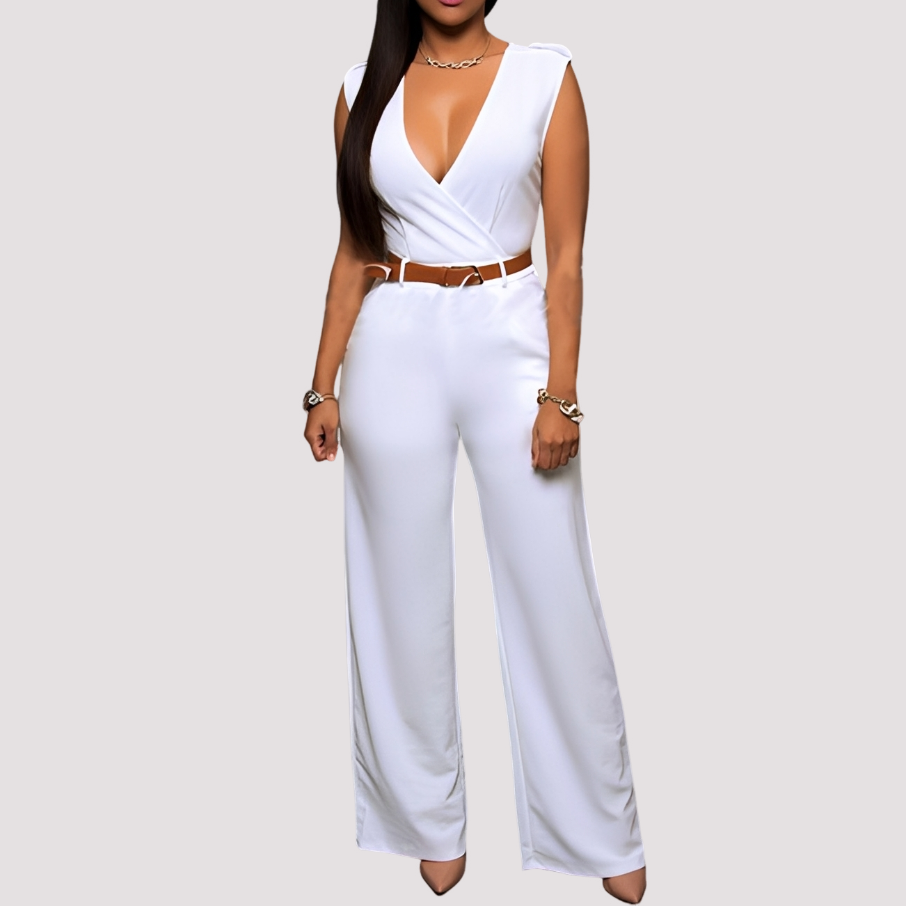 Esther - Stilvoller Damen-Jumpsuit mit Taillengürtel