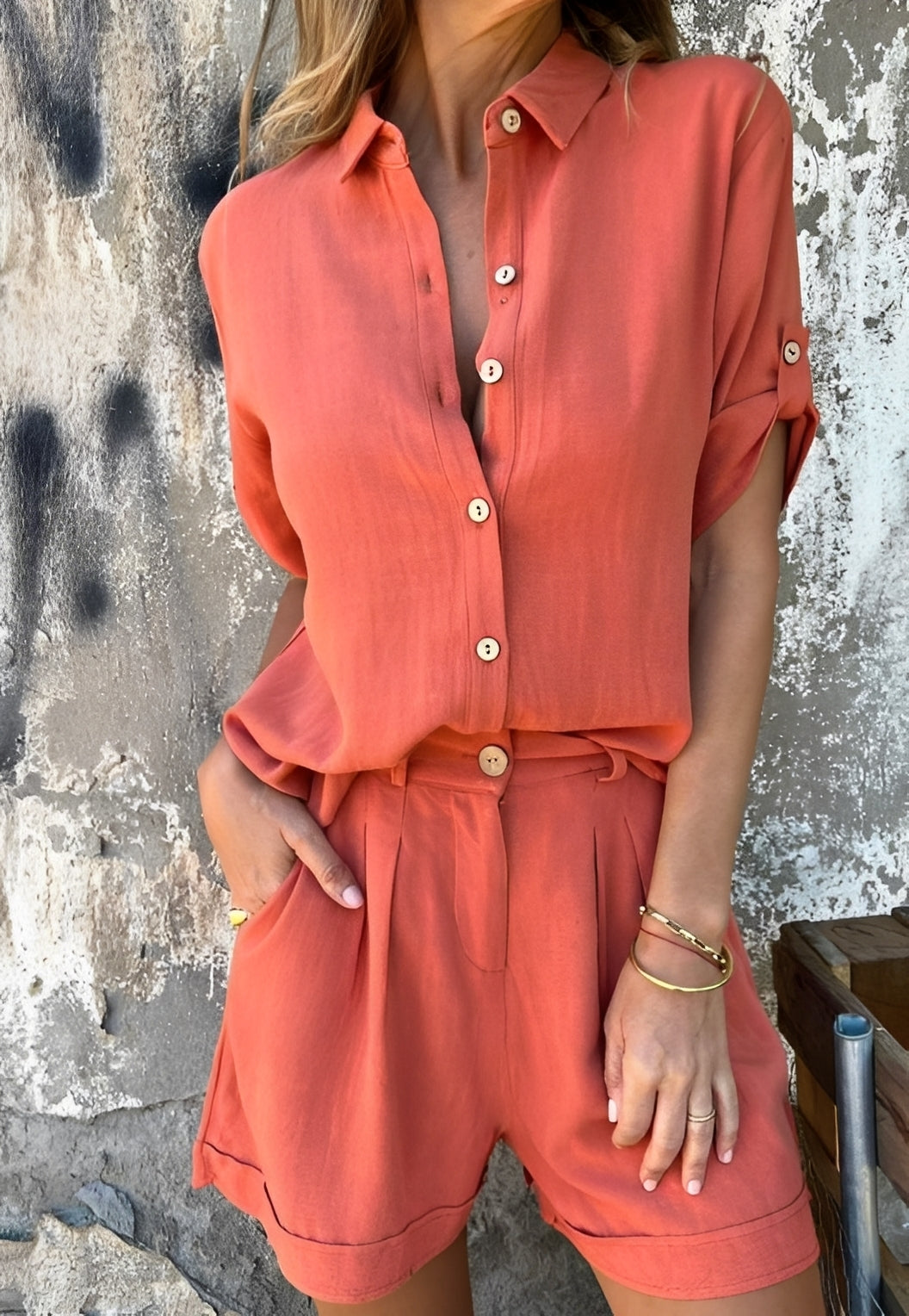 Minnie - Komfortables Set aus Bluse und Shorts
