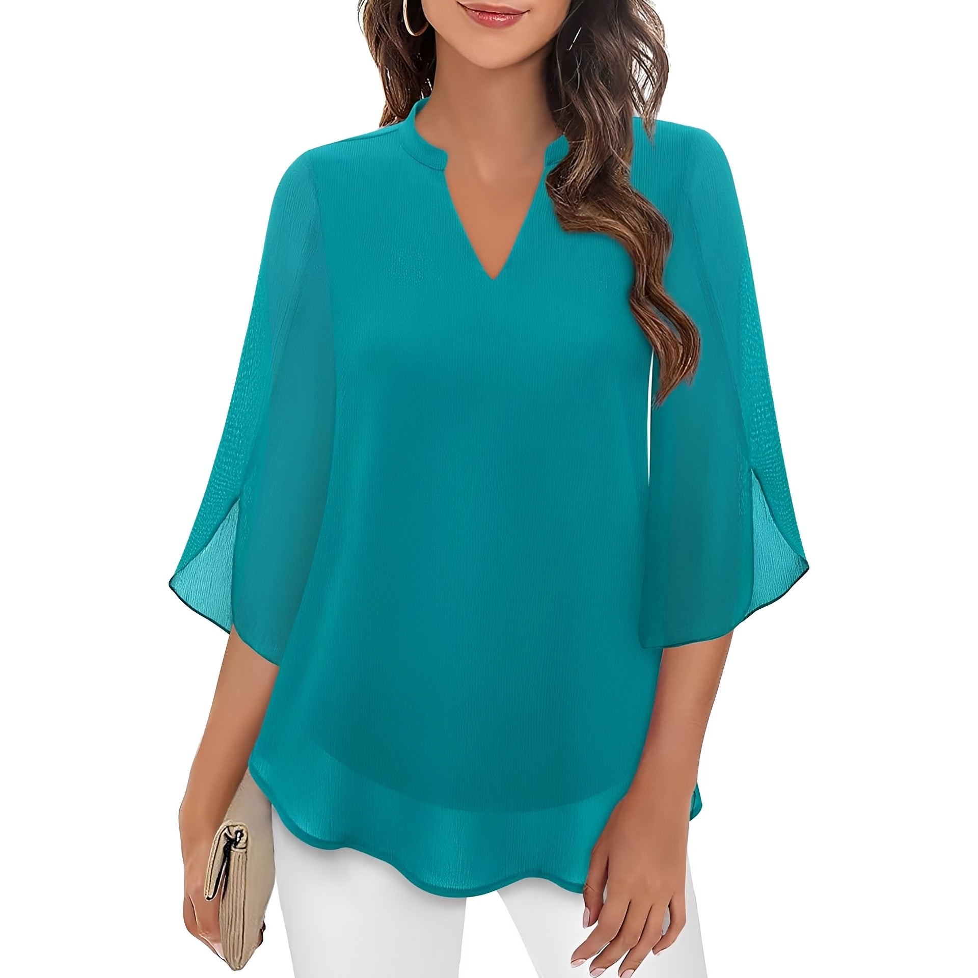 Vanessa - Locker geschnittene Bluse mit V-Ausschnitt für Damen