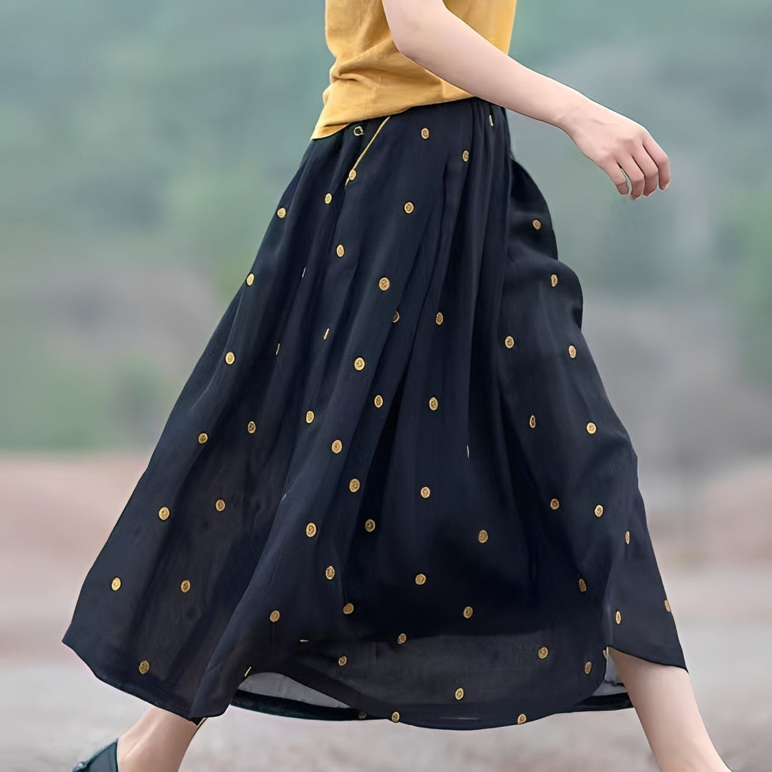 Thea - Lockerer Rock mit Polka-Dots für Damen