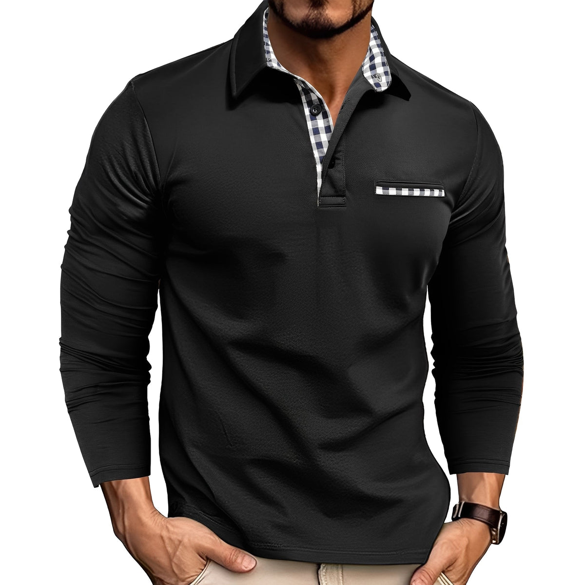 Grover - Bequemes Langarm-Poloshirt