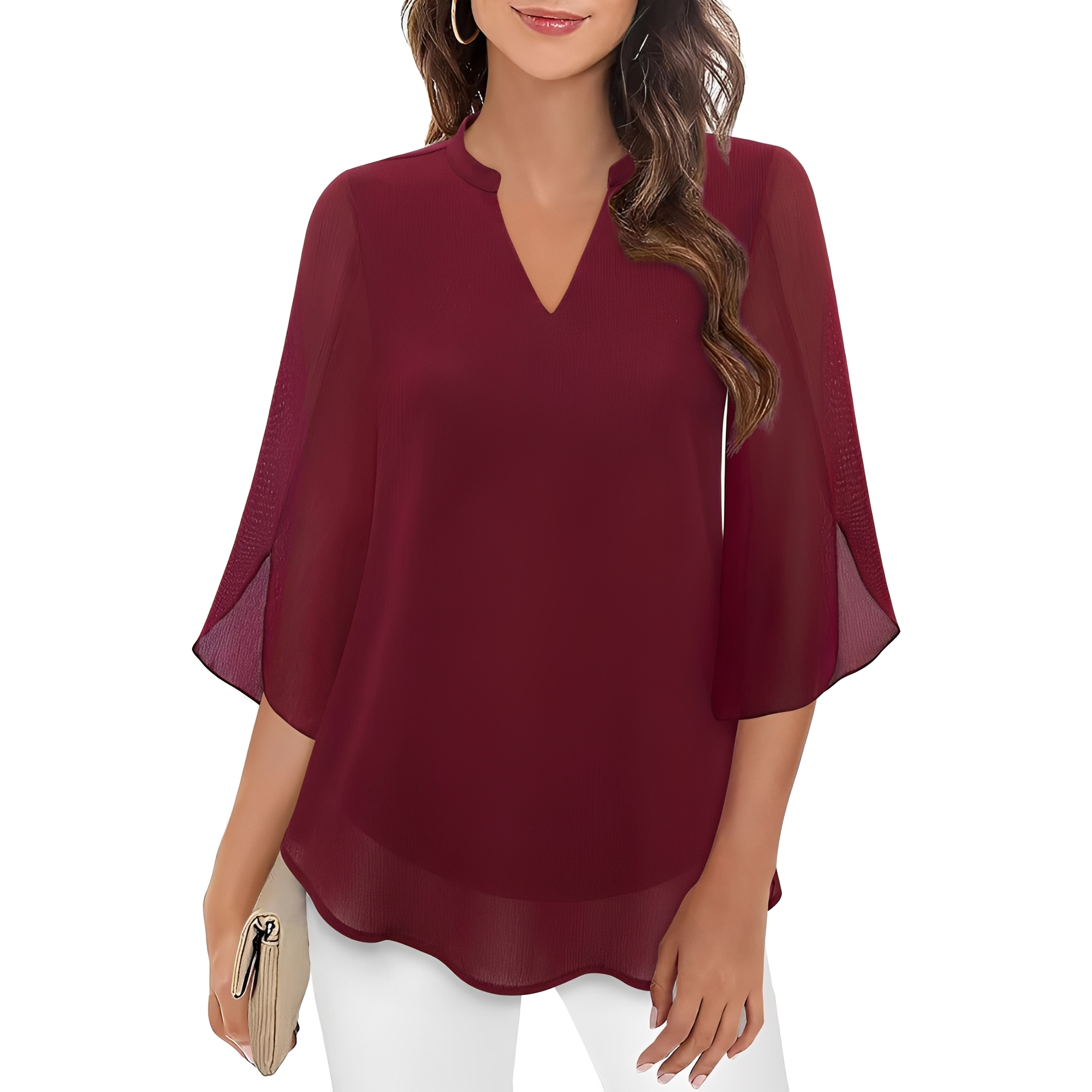 Vanessa - Locker geschnittene Bluse mit V-Ausschnitt für Damen