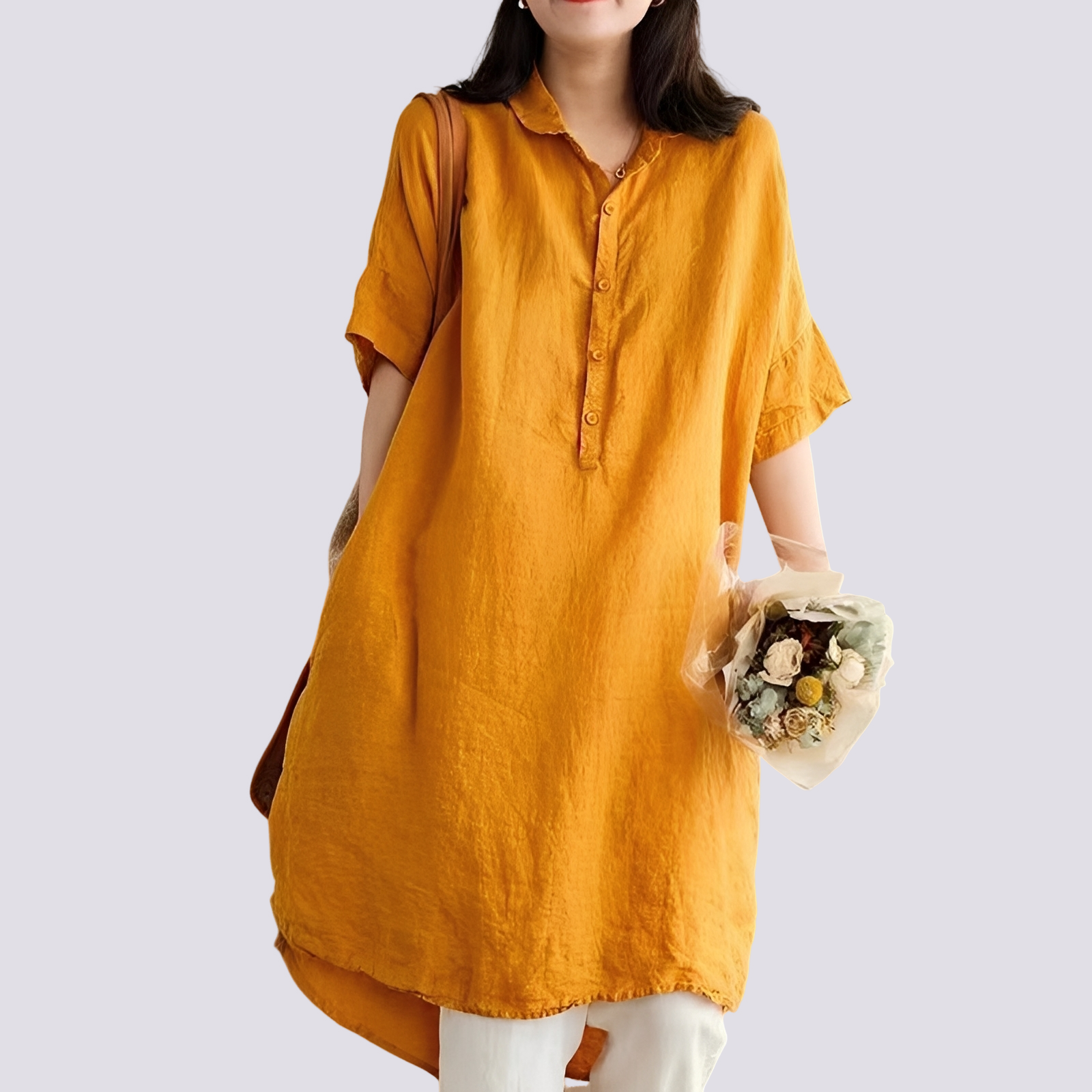 Deborah - Bequemes, leger geschnittenes Damen-Hemdkleid