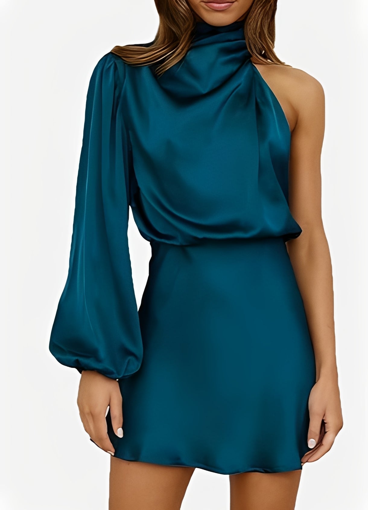 Sammy - Stilvolles One-Shoulder-Kleid mit langen Ärmeln
