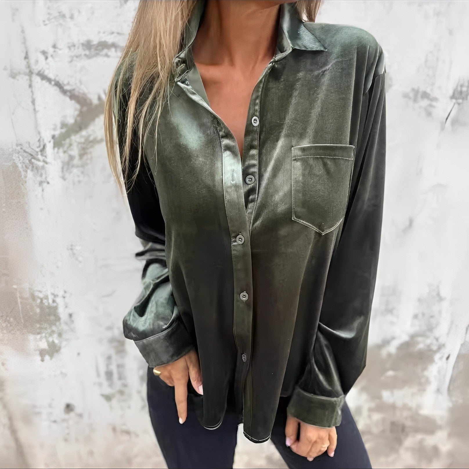 Jessie - Langärmelige Bluse mit Knopfleiste