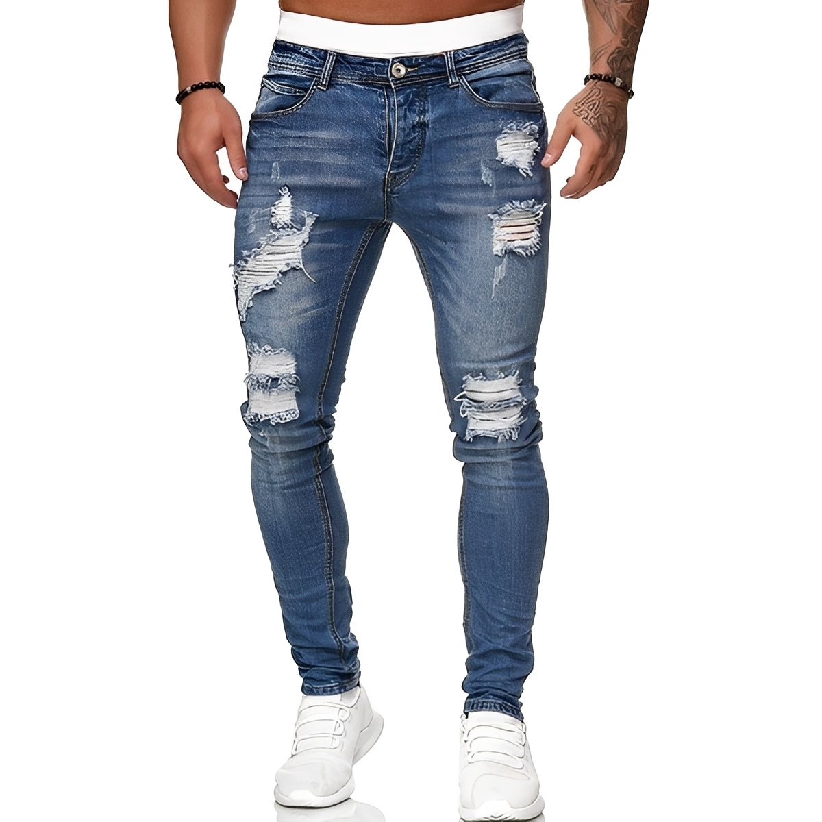 Annie - Herren-Skinny-Jeans mit coolen Rissen