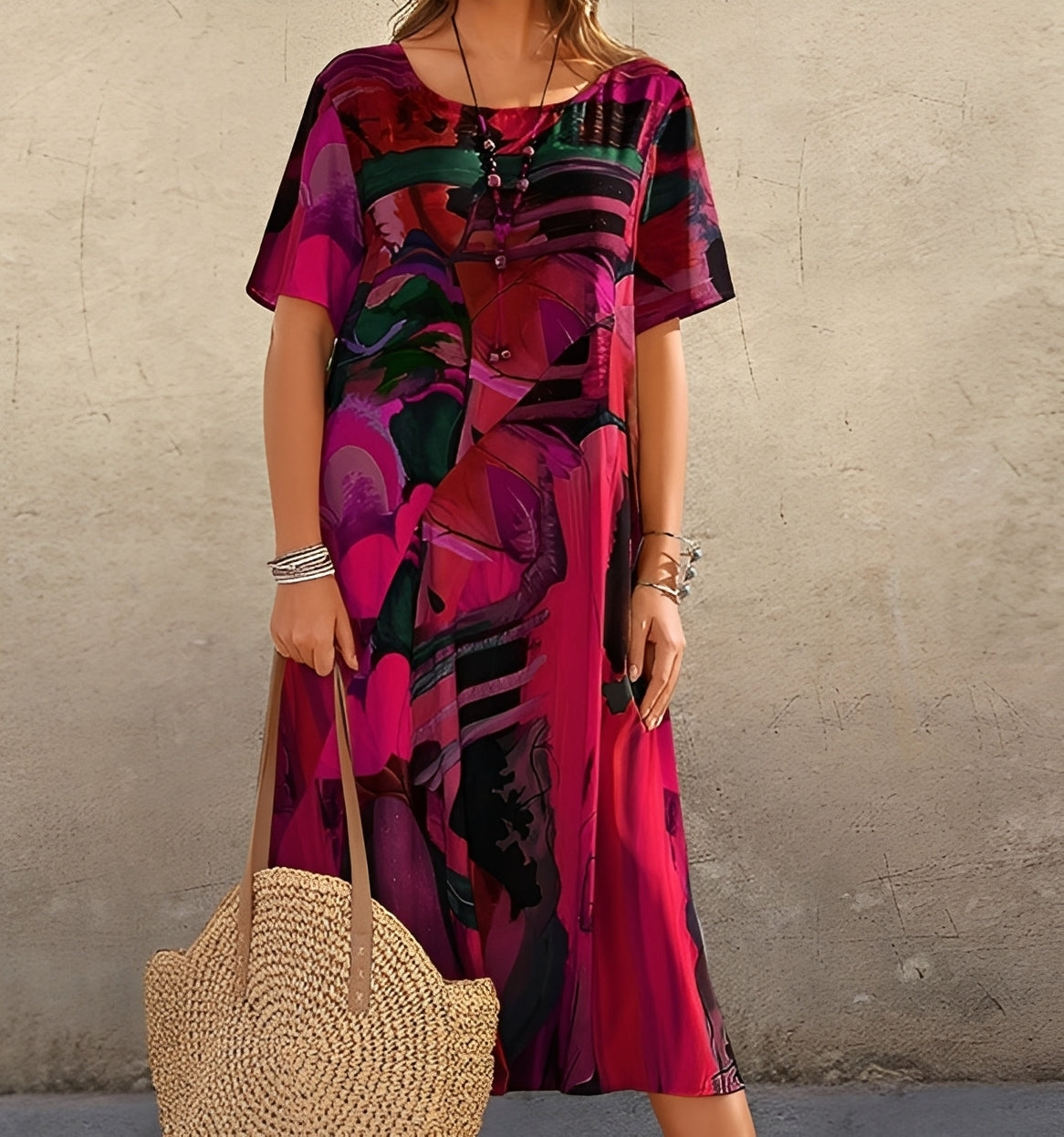 Alexa - Stylisches, bedrucktes Kleid mit entspannter Passform für Damen