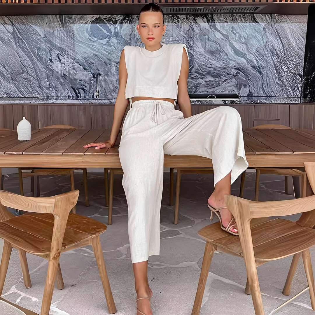 Meavel - Modisches Set aus weiten Hosen und Top