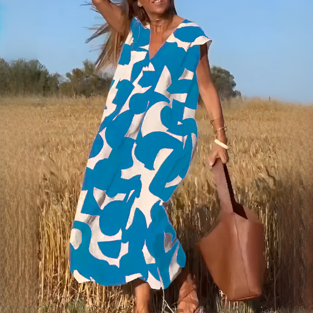 Vicky - Elegantes Kleid mit V-Ausschnitt und weitem Schnitt