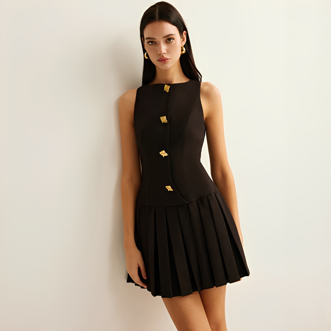Valery - Elegantes gefaltetes Minikleid