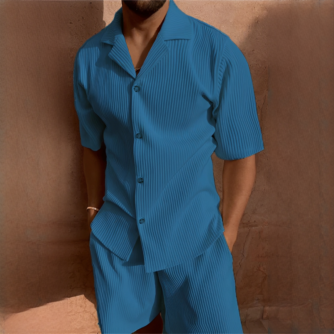 Junmar - Herren-Set mit Hemd und Shorts, leger