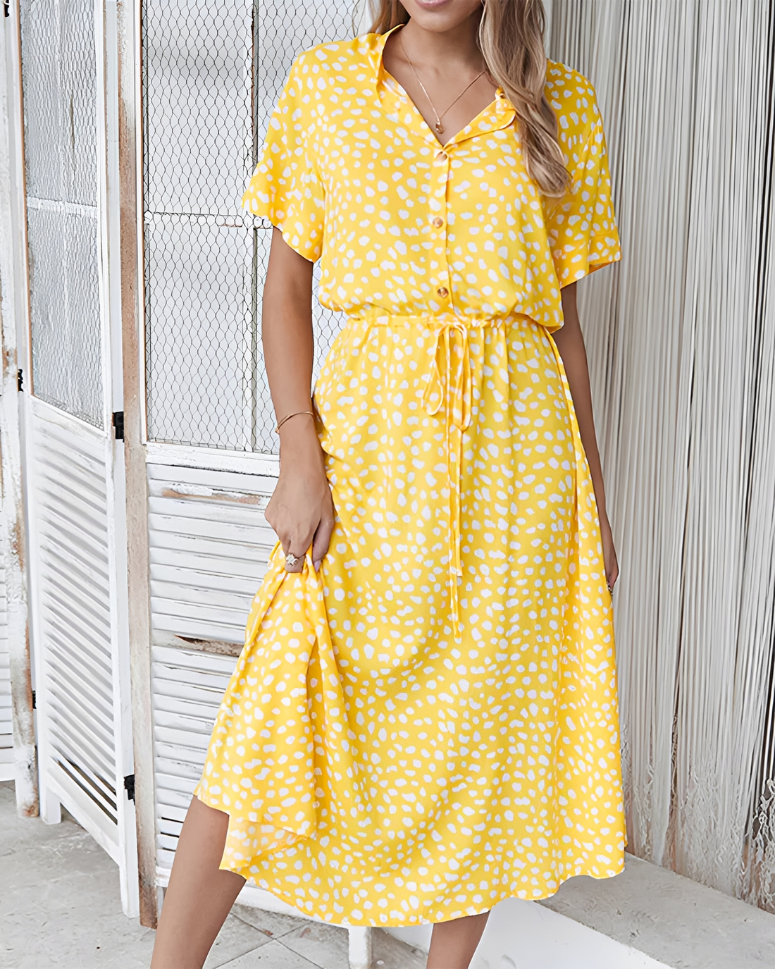 Shannon - Schickes Midikleid mit V-Ausschnitt