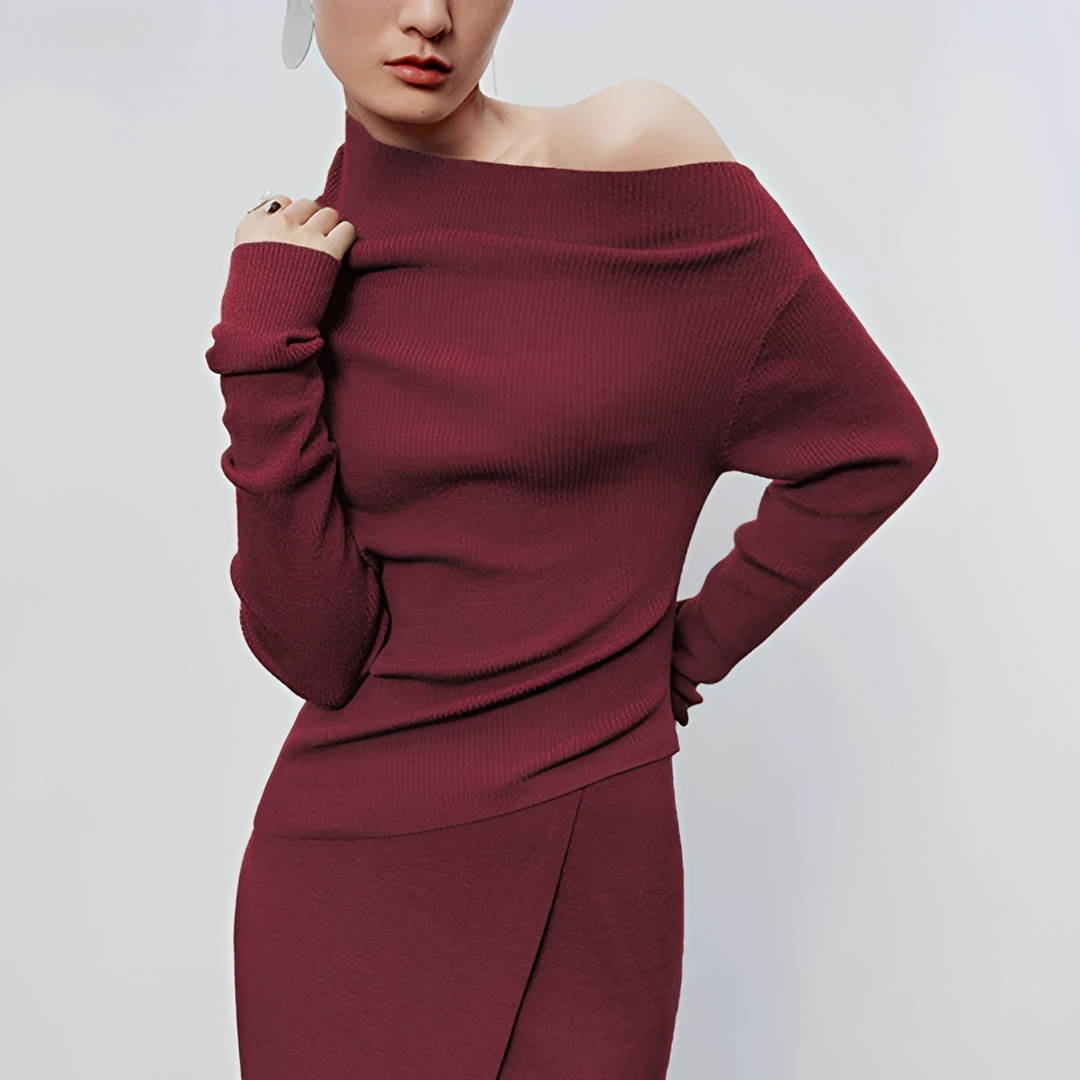 Larissa - Langärmliges Shirt mit asymmetrischem Schnitt