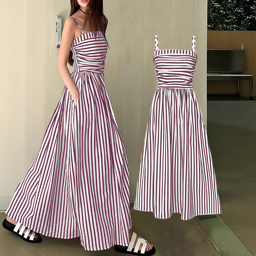 Cindy - Stilvolles gestreiftes Maxikleid