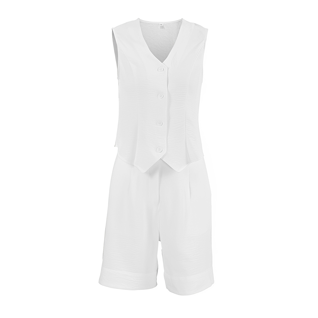 Ruth - Bequeme ärmellose Weste und Shorts-Set