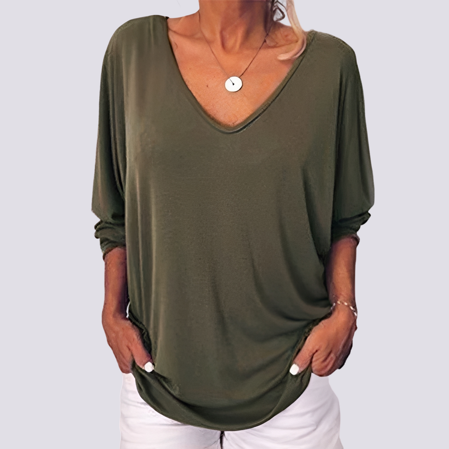 Bernice - Elegantes Top mit Knöpfen auf der Rückseite