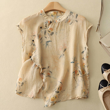 Diana - Ärmellose Bluse mit Blumenmuster