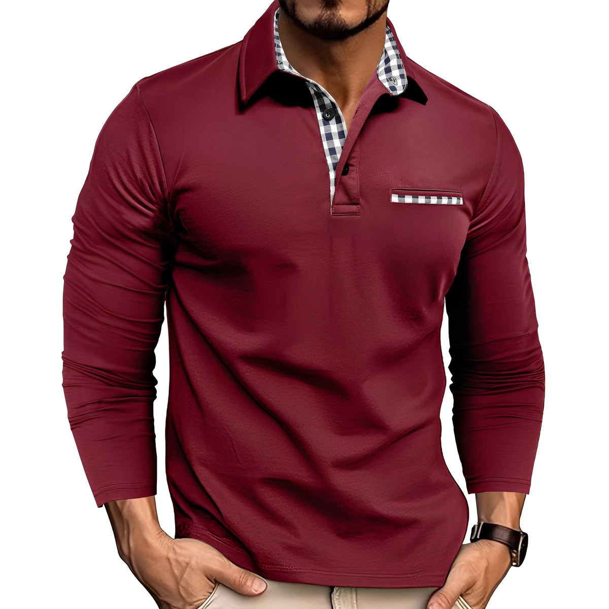 Grover - Bequemes Langarm-Poloshirt
